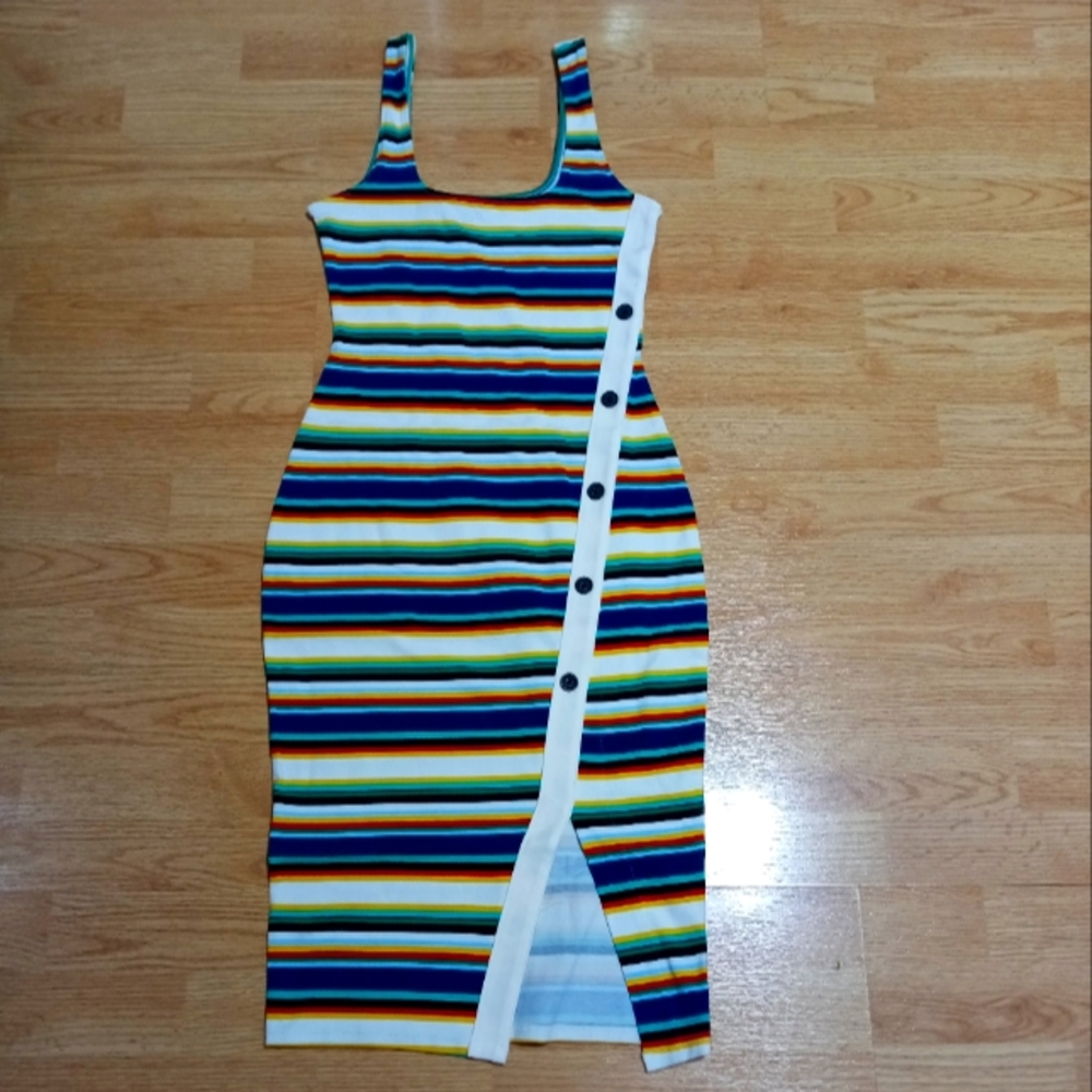 Express Rainbow colored midi dress. EUC, worn once. Size xs